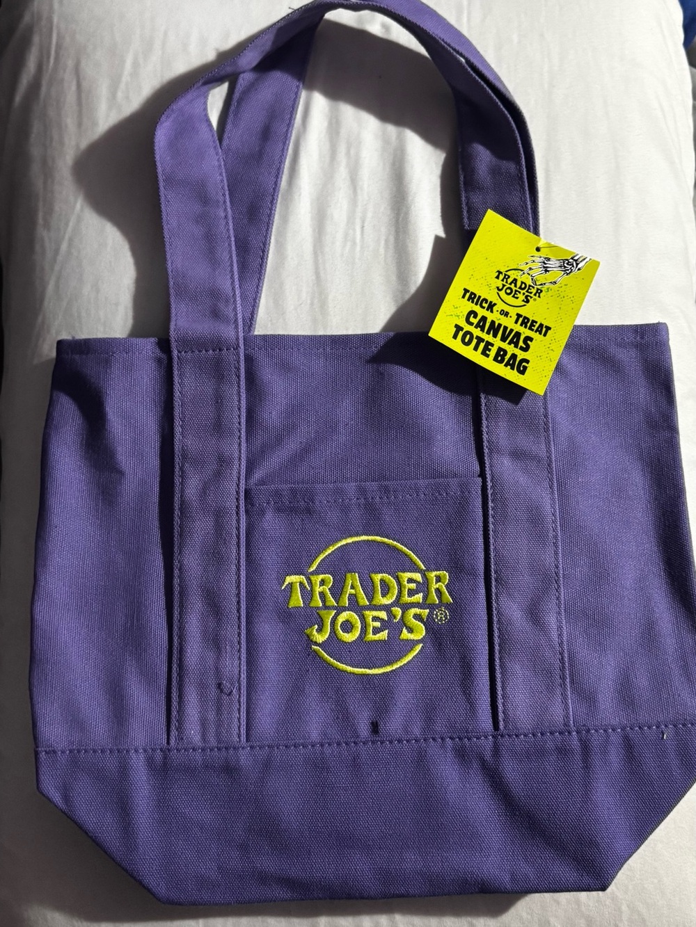 Purple Trader Joe’s CanvasMini  Tote Bag